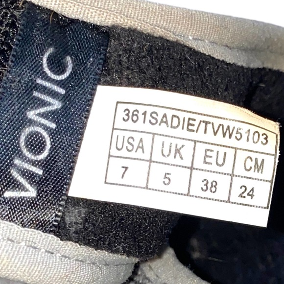 Vionic Sadie Gray Plaid Checkered Slipper Mule Adjustable Strap Orthotic sz 7 - Picture 10 of 12